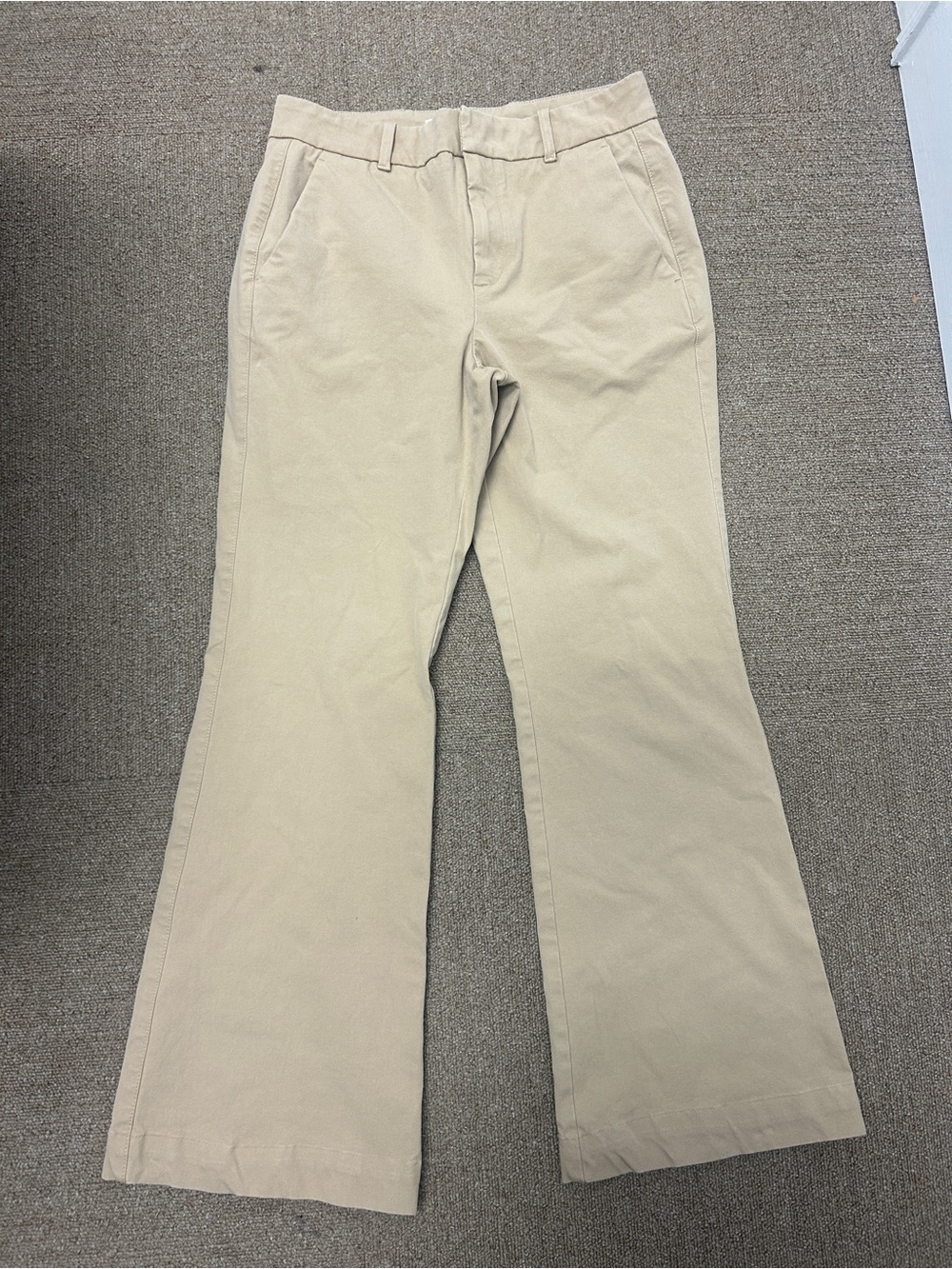 Everlane Flare Pants Women’s Corn Khaki High Rise Wide Leg Cotton Blend